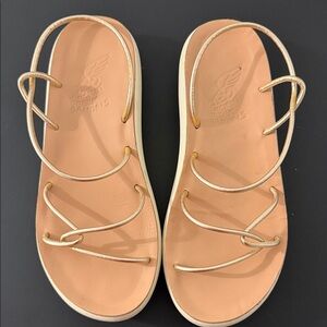 Ancient Greek Sandals Metallic Gold Strappy Sandals